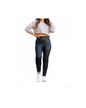 Julia Rose Farrah High-Waisted Faux Leather Leggings - Black