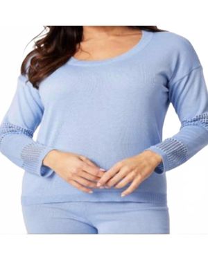Angel Pointelle Knit Sweater - Blue
