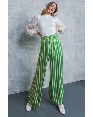 TRUEDAMES Nothing To Regret Satin Pants - Green