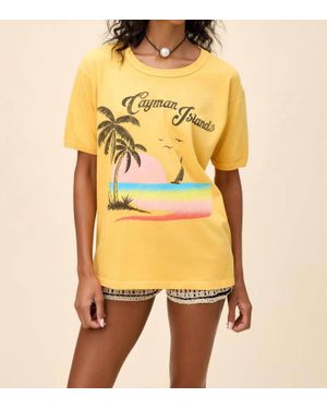 Daydreamer Cayman Islands Oversized Ringer Tee - Yellow