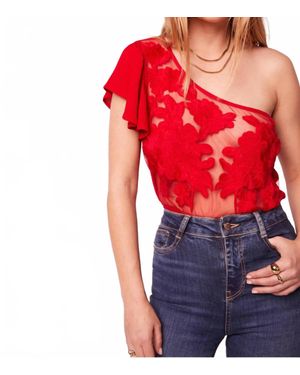 Americhine Kallithea One Shoulder Bodysuit - Red