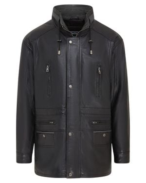 Infinity Leather Soft Italian Leather Parka Coat-Winnipeg - Black