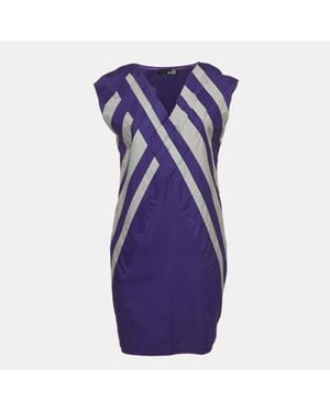 Love Moschino Poplin Braided Detail Shift Dress - Purple