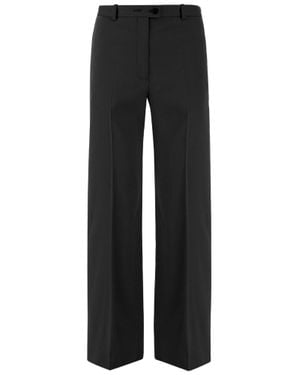 Jil Sander Tailored Pressed-Pleat Stretch Wool Straight-Leg Pants - Black