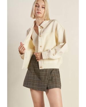 TRUEDAMES Go-Getter Girl Sweater Twill Jacket - Natural