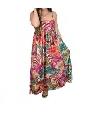 White Birch Tropics Call Maxi Dress - Red