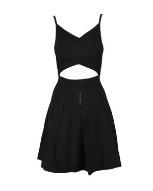 Pinko V-Neck Mini Dress With Cut-Out Waist - Black