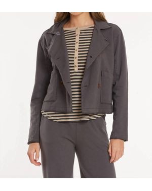 Mod-o-doc Double Breasted Crop Shacket - Black