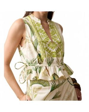 Aylaya Curaçao V Neck Top - Green