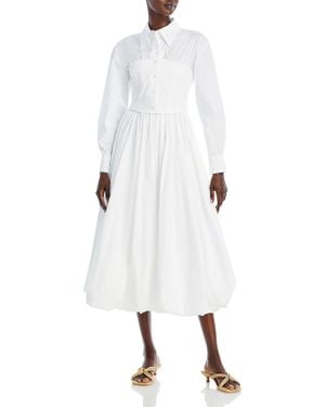 A.W.A.K.E. MODE Puff Collar Midi Dress - White