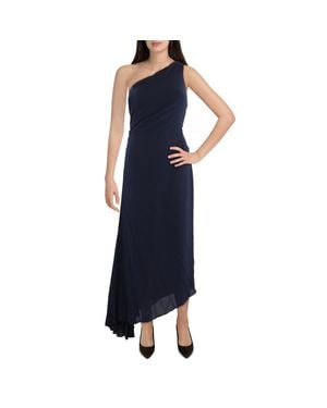 Nicole Miller Pleated Polyester Cocktail And Party Dress - Blue