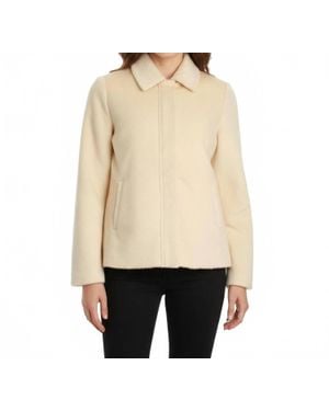 Tulle Hidden Placket Jacket - Natural