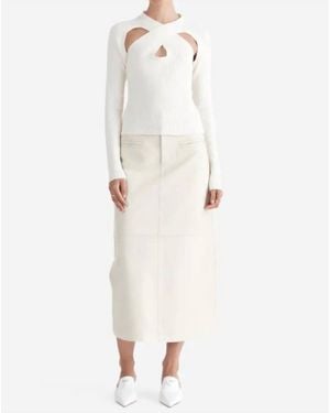 ENA PELLY Twist Neck Top - White