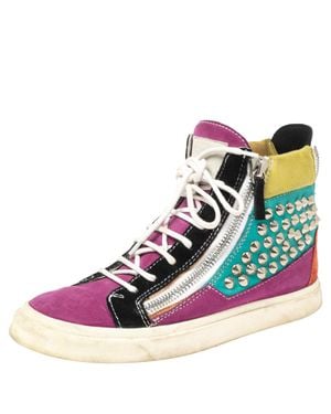Giuseppe Zanotti Suede Spike High-Top Sneakers - Purple