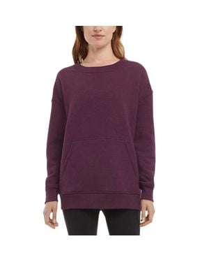 Danskin Front Kangaroo Pocket Oversized Crewneck Pullover - Purple