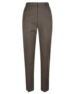 Victoria Beckham Extended Pocket Virgin Wool Straight-Leg Pants - Gray