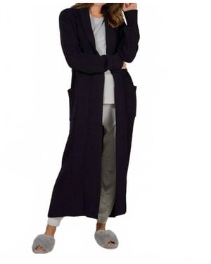 Faceplant Dreams Bamboo Plush Long Cardigan - Black