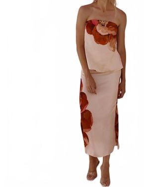 MISA Los Angles Lyka Strapless Top - Brown