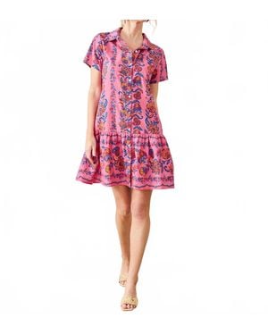 Printfresh Folklore Flowers Mini Dress - Pink