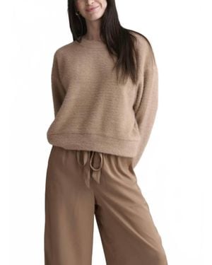 Splendid Fallon Fuzzy Crewneck Sweater - Brown