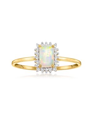 Ross-Simons Opal Ring With Diamonds - Metallic