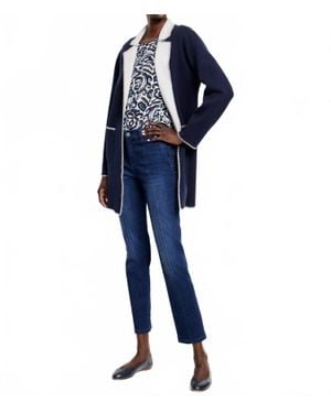 NIC+ZOE Cool Nights Reversible Knit Jacket - Blue