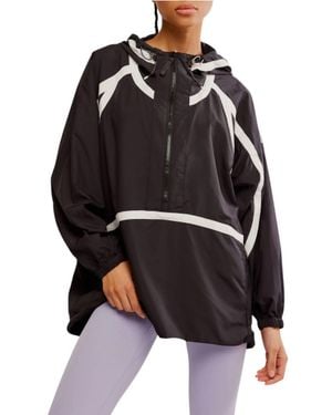 Free People Cares Like The Wind Logo Jacket - Black