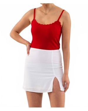 Mine Scalloped Edge Layering Tank - Red