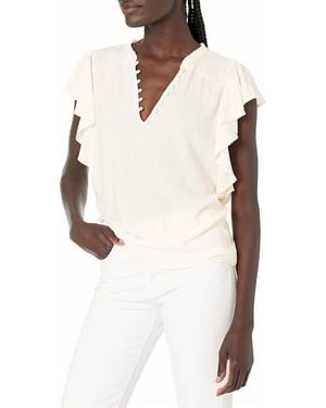 PAIGE Dewan Ruffle Top - White