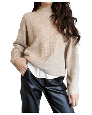 LBLC The Label Nola Mock Neck Sweater - Gray