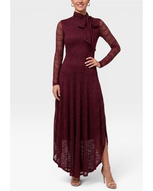 Rachel Roy Beatrice Long Sleeve Lace Maxi - Red
