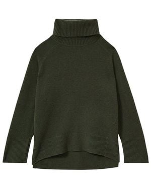 Reiss Eliza Wool & Cashmere-Blend Roll Neck Sweater - Green