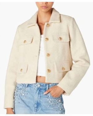 Blank NYC Bouclé Crop Shacket - Natural