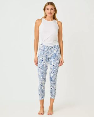 Lilly Pulitzer Upf 50+ Luxletic 24" Weekender High Rise Midi Legging - Blue