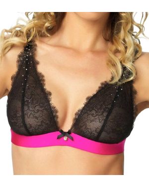 Felina Bow Satine Triangle Bra - Pink
