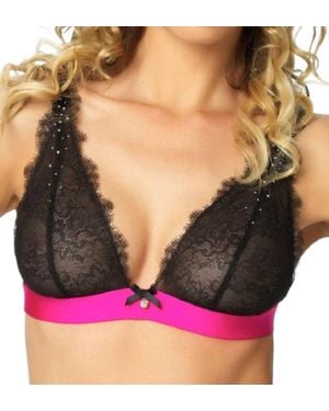 Felina Bow Satine Triangle Bra - Pink