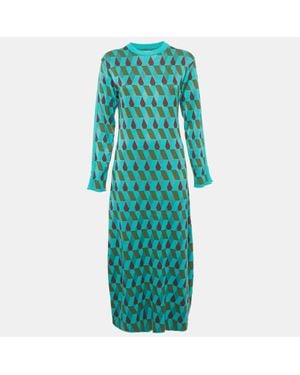 La DoubleJ La Doublej. Diamond Jacquard Knit Leisure Dress - Blue
