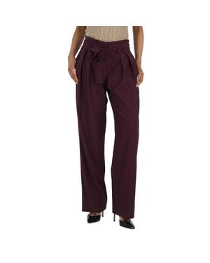 Victoria Beckham Ladies Pants 2 Pleat Tie Pant - Purple