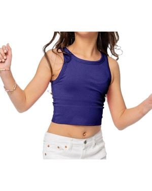 Malibu Sugar Girl's Chevron Crop Tank - Blue