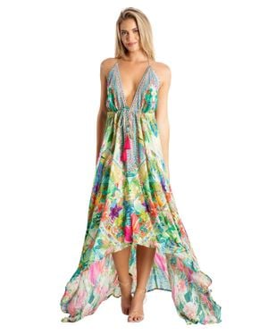 La Moda Clothing Abriana Halter Maxi Dress - White