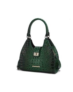 MKF Ava Faux Crocodile-Embossed Vegan Leather Tote - Green