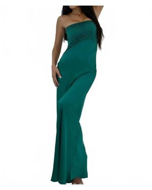 COTTON CANDY FASHION Nevilah Strapless Satin Maxi Dress - Green
