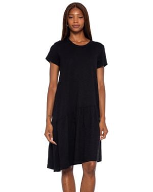 Wilt Drop Torso Slant Hem Dress - Black