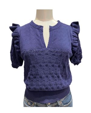 Isla Kizzy Short Sleeve Vee - Blue
