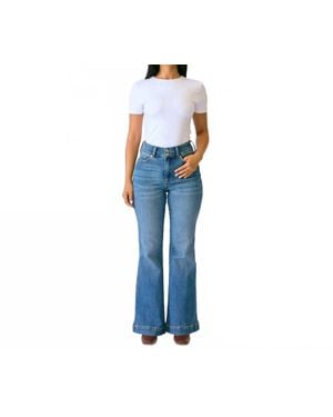Judy Blue High Waist Petite Tummy Control Flare Jeans - Blue
