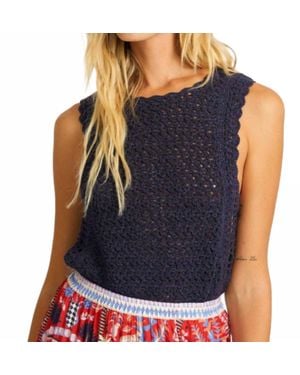 Caballero Amelie Peacoat Top - Blue