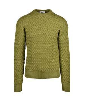 Alpha Studio Chunky Cable Knit Sweater - Green