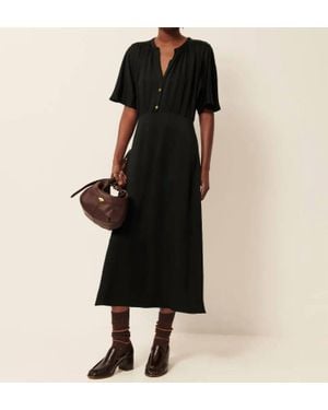 Sessun Ellita Long Flared Dress - Black