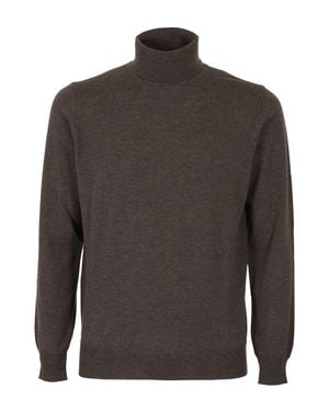 Kangra Burnt Geelong Wool Turtleneck Sweater - Brown