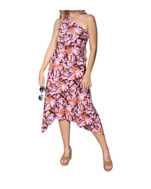 Veronica M Asymmetrical Cutout Midi Dress - Red
